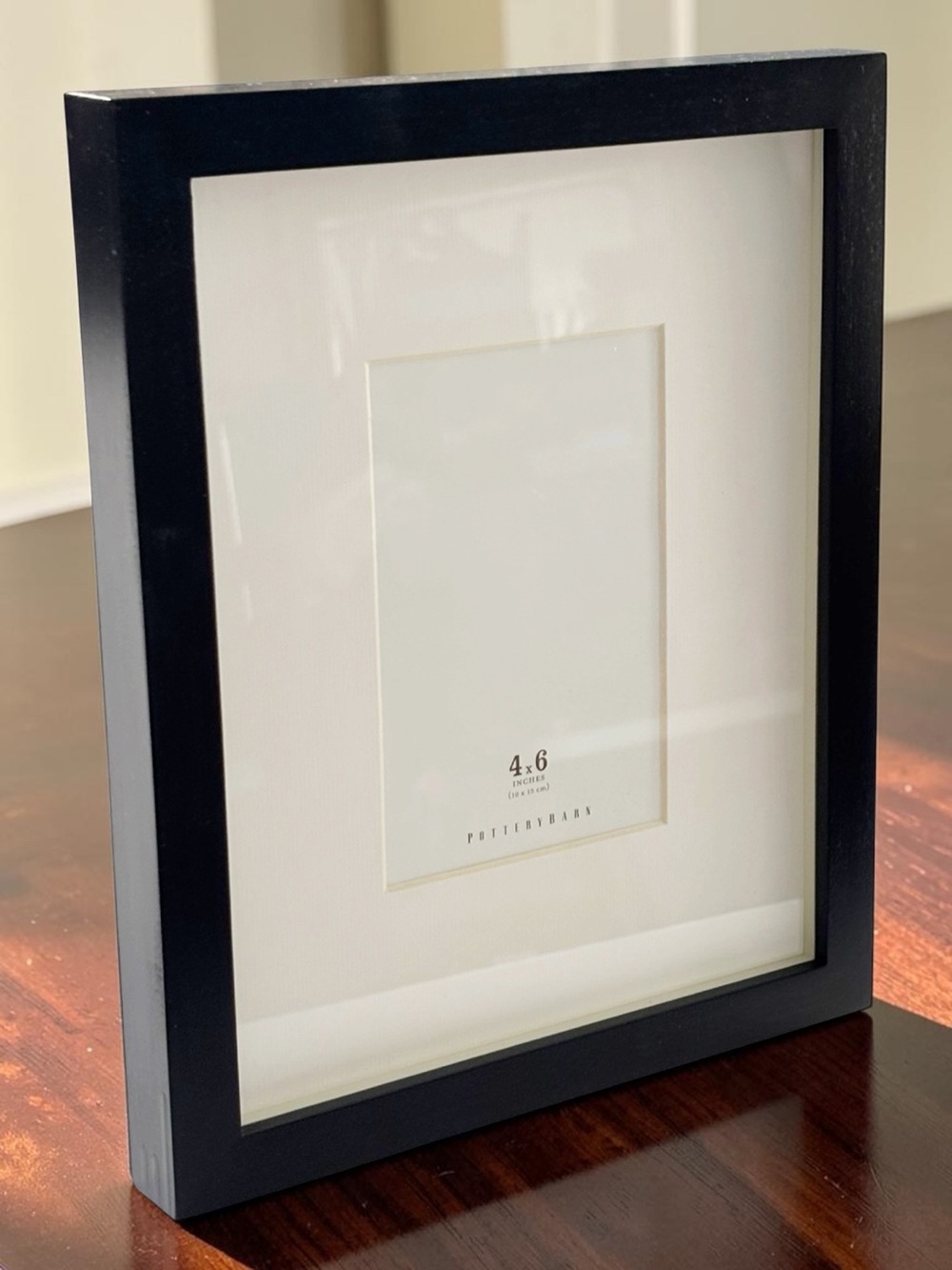 Pottery Barn vintage black wood gallery frame matted for 4”X6” photo NOS| 9”X11”